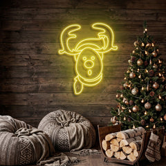 Dear Head Christmas Neon Sign