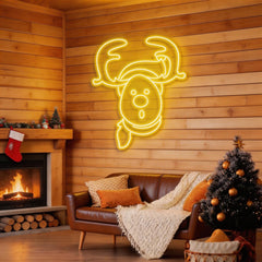 Dear Head Christmas Neon Sign