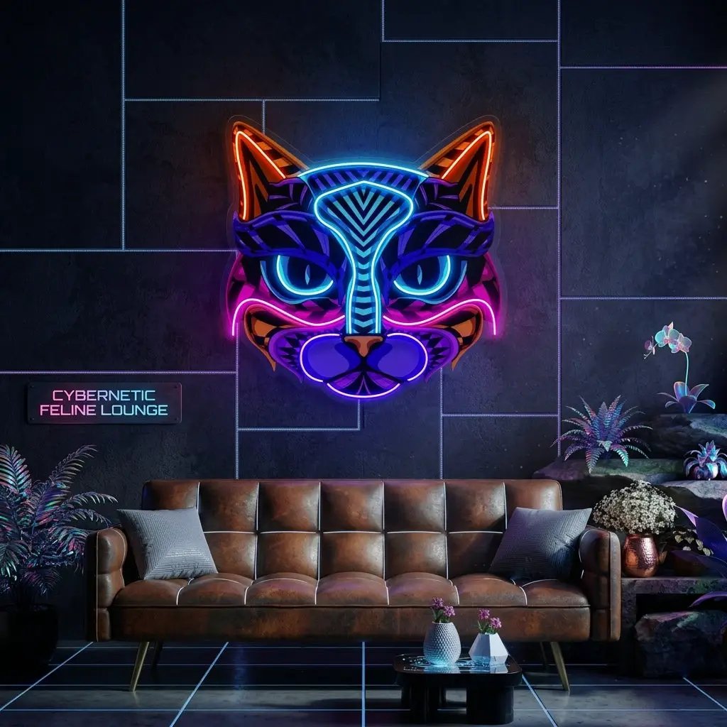 Decorative Cat LED Neon Sign Light Pop Art