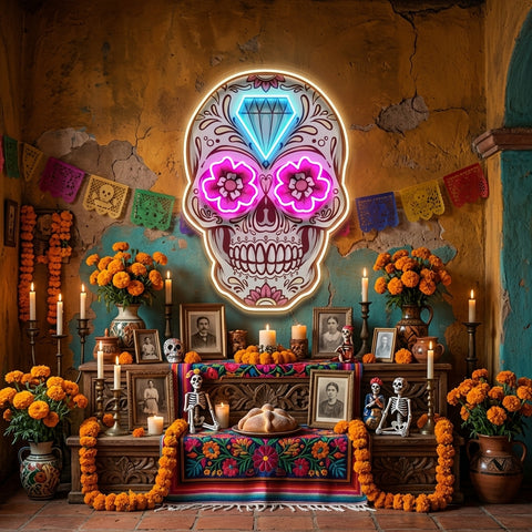 Decor Skull LED Neon Sign Light Pop Art