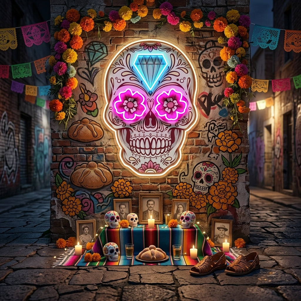 Decor Skull LED Neon Sign Light Pop Art