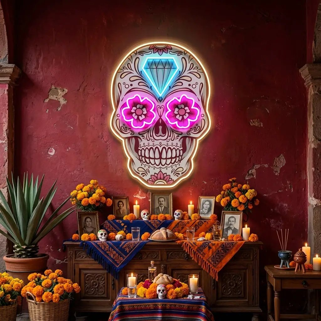 Decor Skull LED Neon Sign Light Pop Art