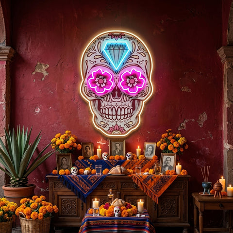 Decor Skull LED Neon Sign Light Pop Art