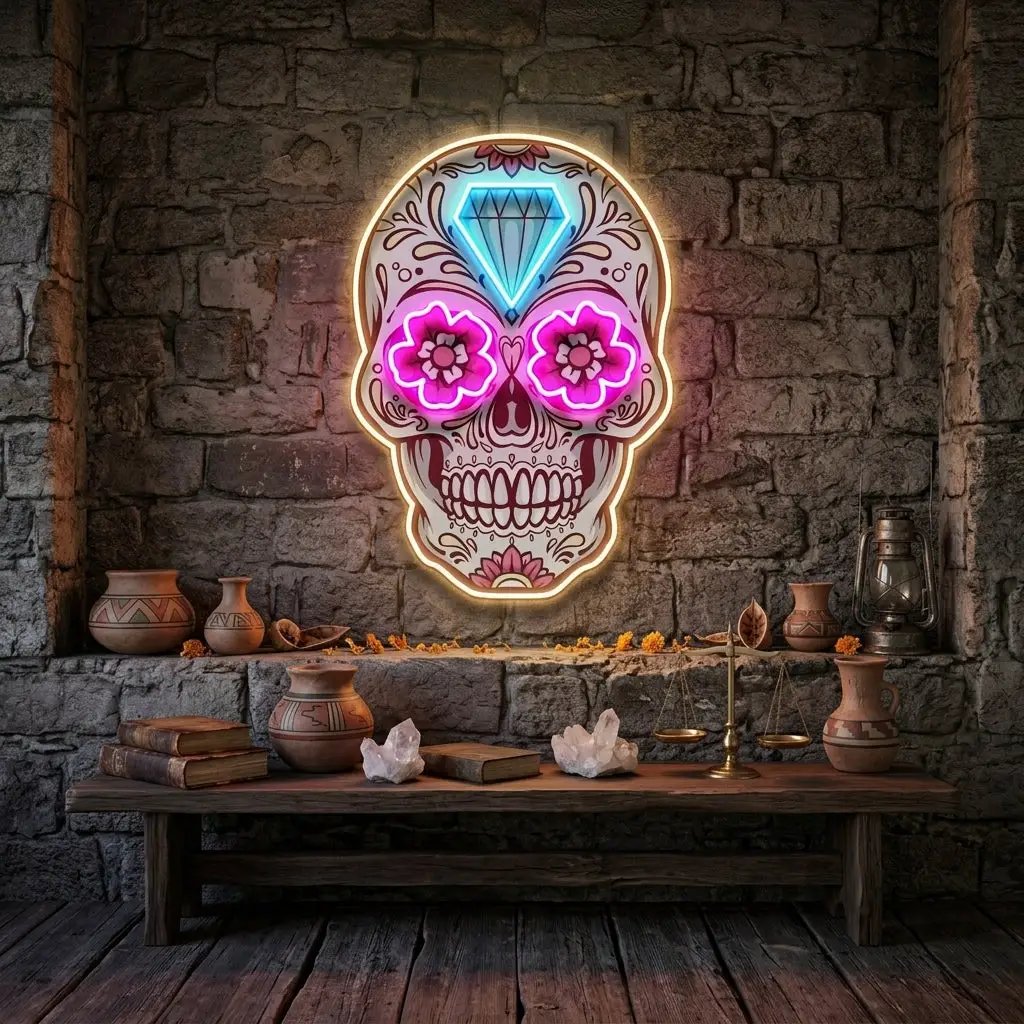Decor Skull LED Neon Sign Light Pop Art