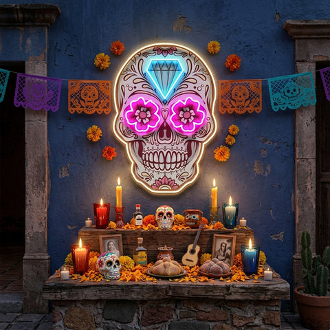 Decor Skull LED Neon Sign Light Pop Art