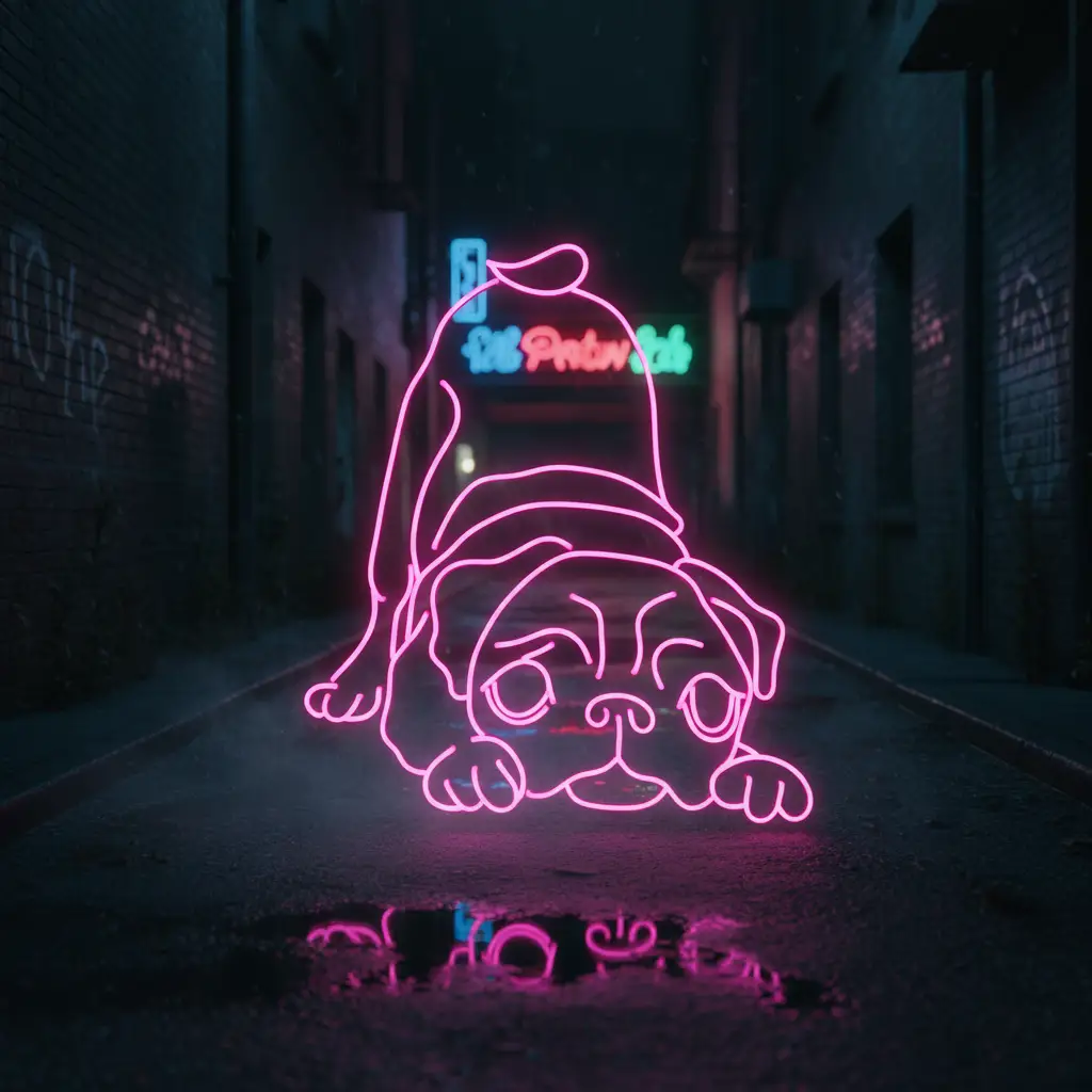 Pug Dog Led Neon Sign