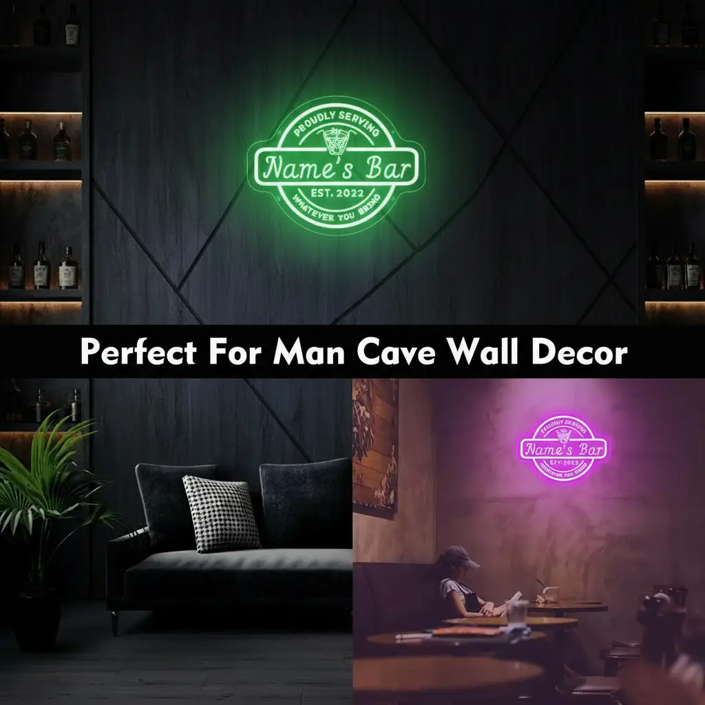 Personalized Bar Cocktail Beer Signs LED Neon Lights for Men Gifts