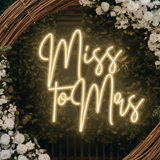 Miss To Mrs Neon Sign Custom Wedding LED Neon Light