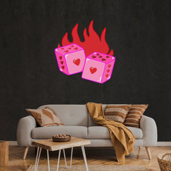 Dice Love Artwork Led Neon Sign Light