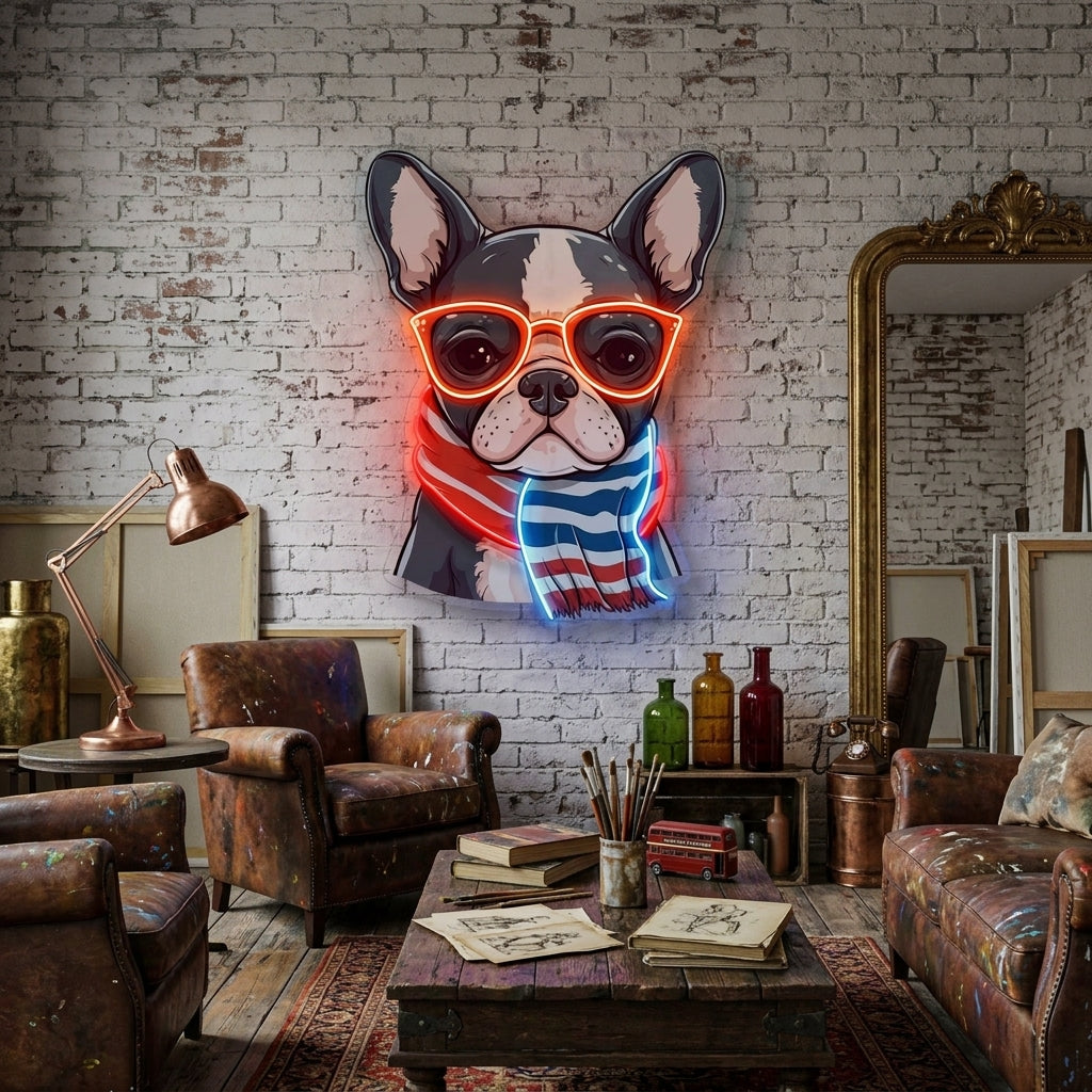 Dog Glass LED Neon Sign Light Pop Art