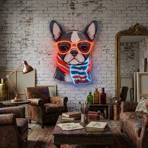 Dog Glass LED Neon Sign Light Pop Art