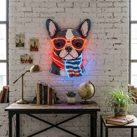 Dog Glass LED Neon Sign Light Pop Art
