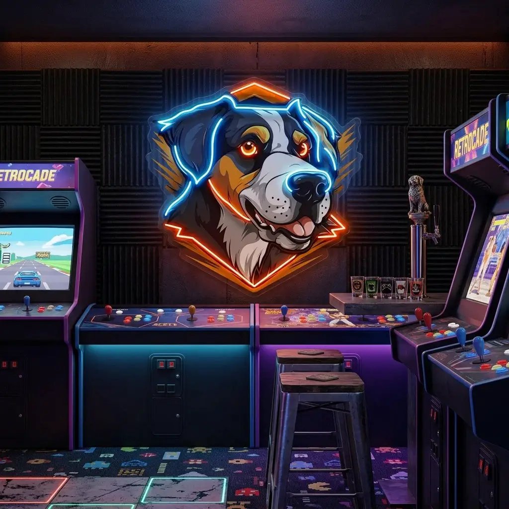 Dog Mascot LED Neon Sign Light Pop Art