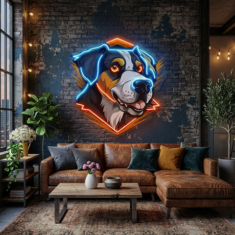 Dog Mascot LED Neon Sign Light Pop Art