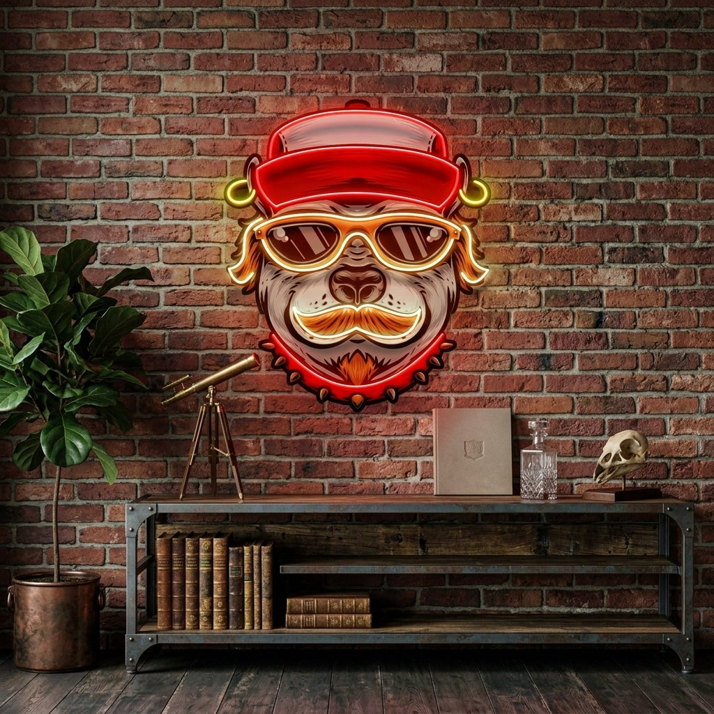 Dog Wearing Sunglasses LED Neon Sign Light Pop Art