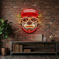 Dog Wearing Sunglasses LED Neon Sign Light Pop Art