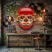 Dog Wearing Sunglasses LED Neon Sign Light Pop Art