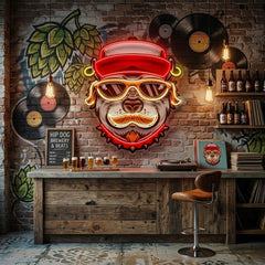 Dog Wearing Sunglasses LED Neon Sign Light Pop Art