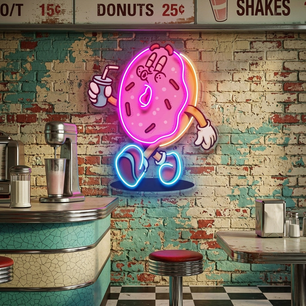 Donut Trendy Retro LED Neon Sign Light Pop Art