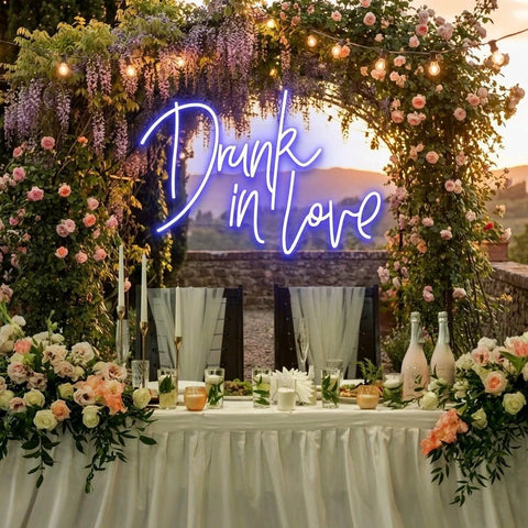 Custom Wedding Neon Sign For Reception, Drunk In Love Neon Sign, Wedding Neon Sign Ideas, Wedding Welcome Sign