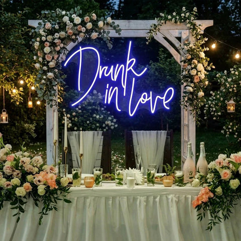 Custom Wedding Neon Sign For Reception, Drunk In Love Neon Sign, Wedding Neon Sign Ideas, Wedding Welcome Sign