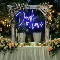 Custom Wedding Neon Sign For Reception, Drunk In Love Neon Sign, Wedding Neon Sign Ideas, Wedding Welcome Sign