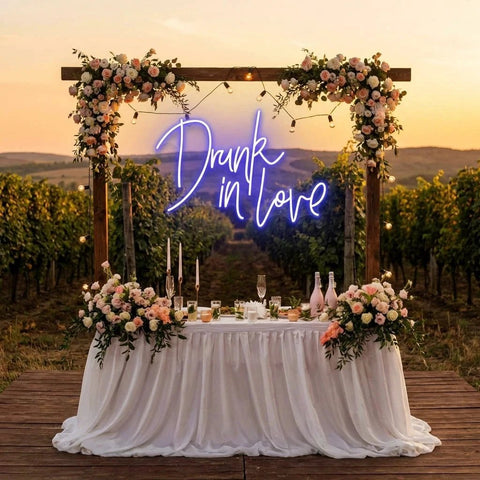 Custom Wedding Neon Sign For Reception, Drunk In Love Neon Sign, Wedding Neon Sign Ideas, Wedding Welcome Sign