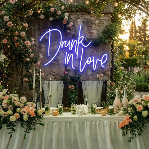 Custom Wedding Neon Sign For Reception, Drunk In Love Neon Sign, Wedding Neon Sign Ideas, Wedding Welcome Sign