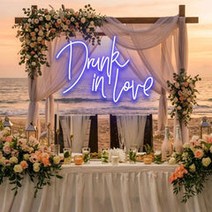 Custom Wedding Neon Sign For Reception, Drunk In Love Neon Sign, Wedding Neon Sign Ideas, Wedding Welcome Sign