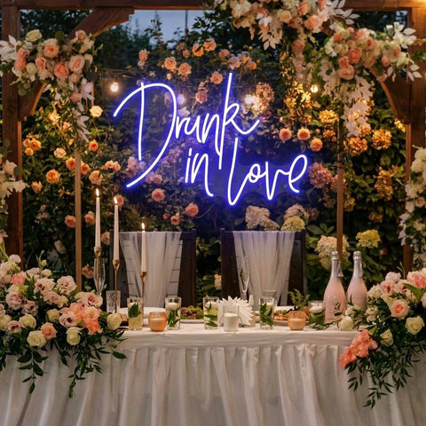 Custom Wedding Neon Sign For Reception, Drunk In Love Neon Sign, Wedding Neon Sign Ideas, Wedding Welcome Sign