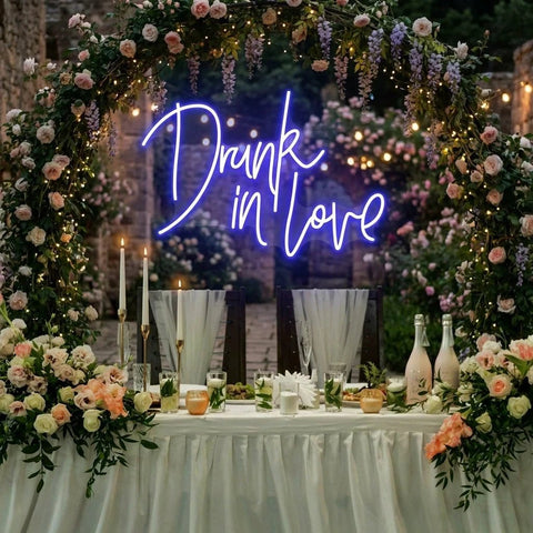 Custom Wedding Neon Sign For Reception, Drunk In Love Neon Sign, Wedding Neon Sign Ideas, Wedding Welcome Sign