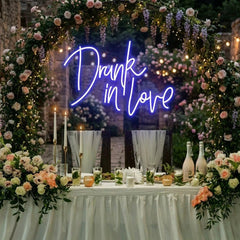 Custom Wedding Neon Sign For Reception, Drunk In Love Neon Sign, Wedding Neon Sign Ideas, Wedding Welcome Sign