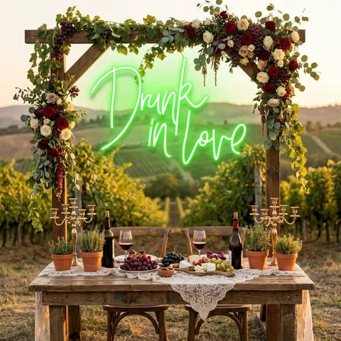 Custom Wedding Neon Sign For Reception, Drunk In Love Neon Sign, Wedding Neon Sign Ideas, Wedding Welcome Sign