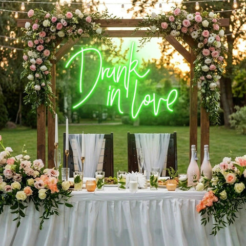 Custom Wedding Neon Sign For Reception, Drunk In Love Neon Sign, Wedding Neon Sign Ideas, Wedding Welcome Sign