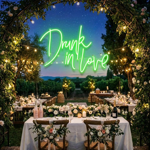Custom Wedding Neon Sign For Reception, Drunk In Love Neon Sign, Wedding Neon Sign Ideas, Wedding Welcome Sign