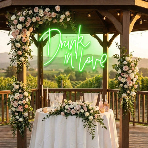 Custom Wedding Neon Sign For Reception, Drunk In Love Neon Sign, Wedding Neon Sign Ideas, Wedding Welcome Sign