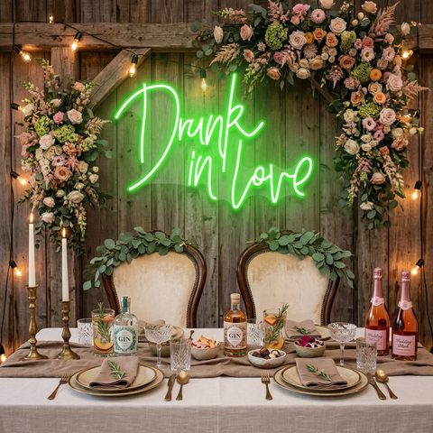 Custom Wedding Neon Sign For Reception, Drunk In Love Neon Sign, Wedding Neon Sign Ideas, Wedding Welcome Sign