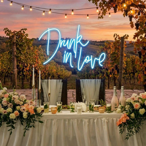 Custom Wedding Neon Sign For Reception, Drunk In Love Neon Sign, Wedding Neon Sign Ideas, Wedding Welcome Sign