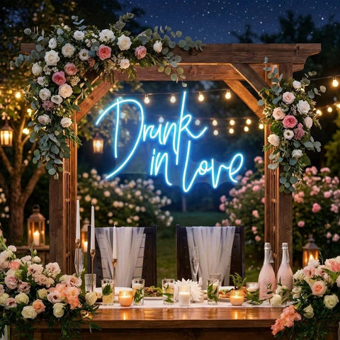 Custom Wedding Neon Sign For Reception, Drunk In Love Neon Sign, Wedding Neon Sign Ideas, Wedding Welcome Sign