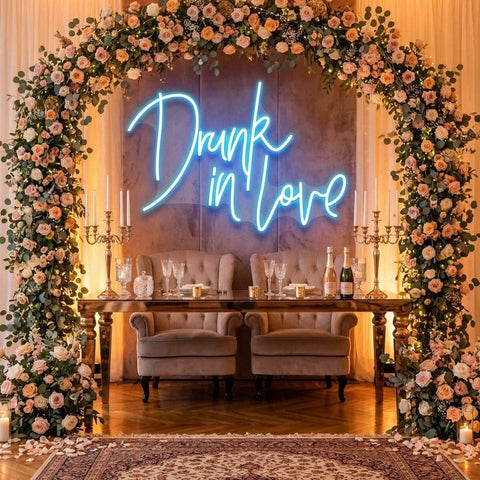 Custom Wedding Neon Sign For Reception, Drunk In Love Neon Sign, Wedding Neon Sign Ideas, Wedding Welcome Sign