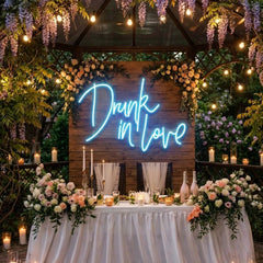 Custom Wedding Neon Sign For Reception, Drunk In Love Neon Sign, Wedding Neon Sign Ideas, Wedding Welcome Sign