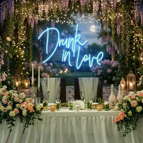 Custom Wedding Neon Sign For Reception, Drunk In Love Neon Sign, Wedding Neon Sign Ideas, Wedding Welcome Sign
