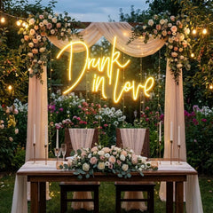 Custom Wedding Neon Sign For Reception, Drunk In Love Neon Sign, Wedding Neon Sign Ideas, Wedding Welcome Sign