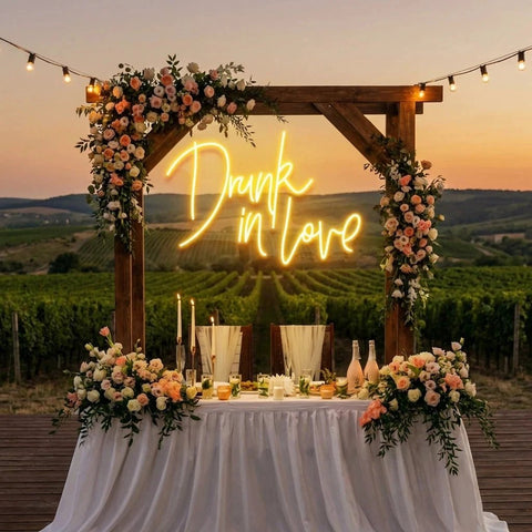 Custom Wedding Neon Sign For Reception, Drunk In Love Neon Sign, Wedding Neon Sign Ideas, Wedding Welcome Sign