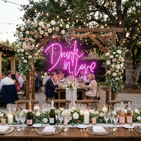 Custom Wedding Neon Sign For Reception, Drunk In Love Neon Sign, Wedding Neon Sign Ideas, Wedding Welcome Sign