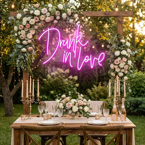 Custom Wedding Neon Sign For Reception, Drunk In Love Neon Sign, Wedding Neon Sign Ideas, Wedding Welcome Sign