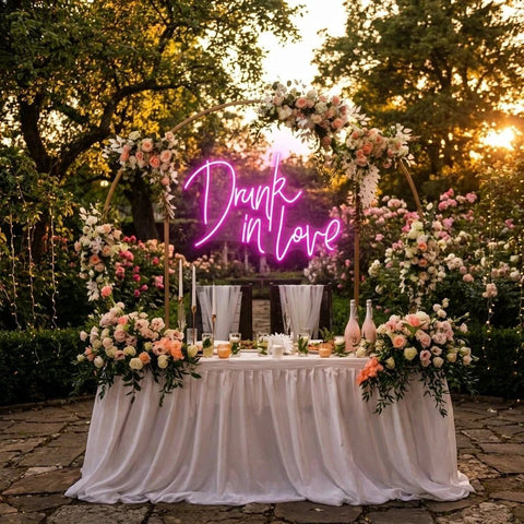Custom Wedding Neon Sign For Reception, Drunk In Love Neon Sign, Wedding Neon Sign Ideas, Wedding Welcome Sign