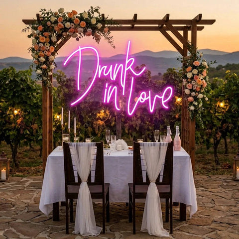Custom Wedding Neon Sign For Reception, Drunk In Love Neon Sign, Wedding Neon Sign Ideas, Wedding Welcome Sign