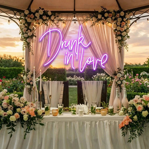 Custom Wedding Neon Sign For Reception, Drunk In Love Neon Sign, Wedding Neon Sign Ideas, Wedding Welcome Sign