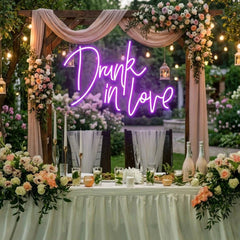 Custom Wedding Neon Sign For Reception, Drunk In Love Neon Sign, Wedding Neon Sign Ideas, Wedding Welcome Sign